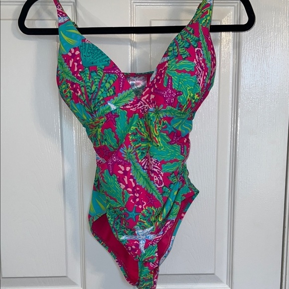 Stella Parker Other - Vibrant Pink and Green Women's One-Piece Swimsuit- Size S